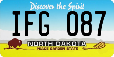 ND license plate IFG087