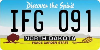 ND license plate IFG091