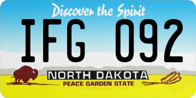 ND license plate IFG092