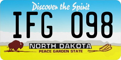 ND license plate IFG098