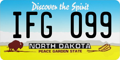 ND license plate IFG099