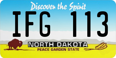 ND license plate IFG113