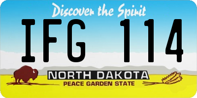 ND license plate IFG114