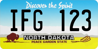 ND license plate IFG123