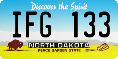 ND license plate IFG133