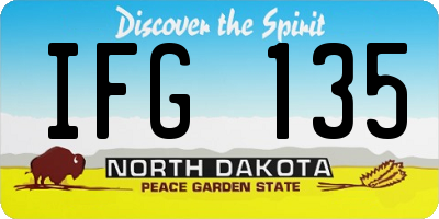 ND license plate IFG135