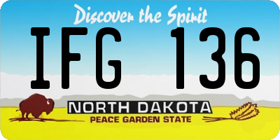 ND license plate IFG136