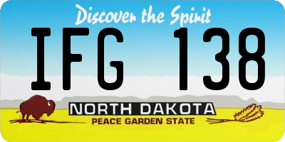 ND license plate IFG138