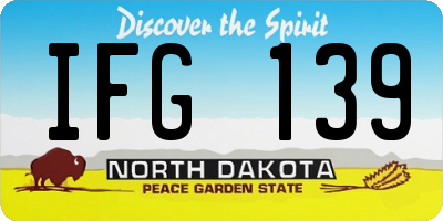 ND license plate IFG139