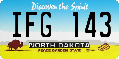 ND license plate IFG143