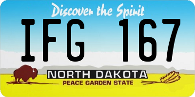 ND license plate IFG167