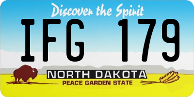 ND license plate IFG179