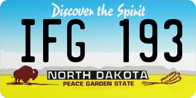 ND license plate IFG193