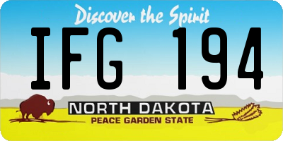 ND license plate IFG194