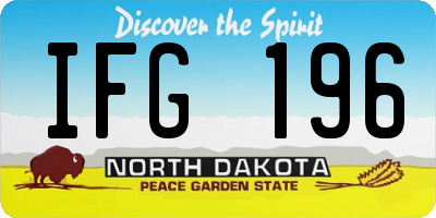 ND license plate IFG196