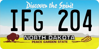 ND license plate IFG204