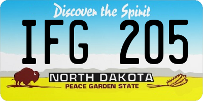 ND license plate IFG205