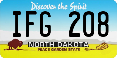 ND license plate IFG208