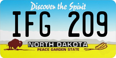 ND license plate IFG209