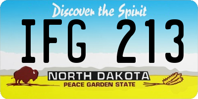 ND license plate IFG213