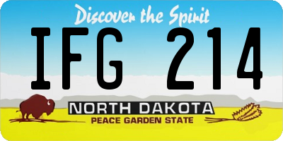 ND license plate IFG214