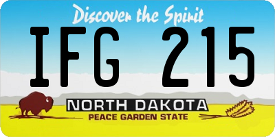 ND license plate IFG215