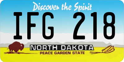 ND license plate IFG218