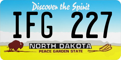 ND license plate IFG227