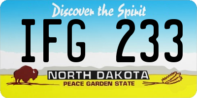 ND license plate IFG233
