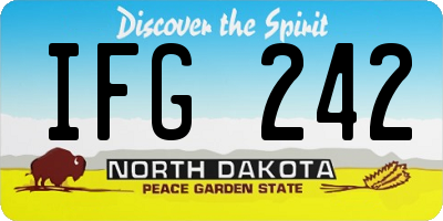 ND license plate IFG242