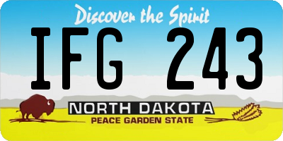 ND license plate IFG243