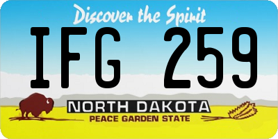 ND license plate IFG259
