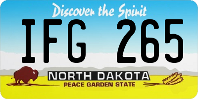 ND license plate IFG265