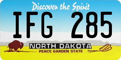 ND license plate IFG285