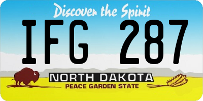 ND license plate IFG287