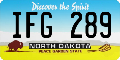 ND license plate IFG289