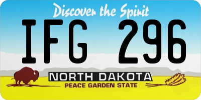 ND license plate IFG296