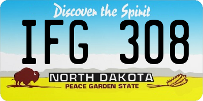 ND license plate IFG308