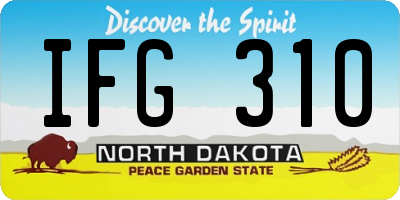 ND license plate IFG310