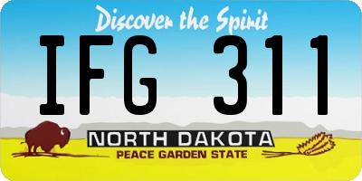 ND license plate IFG311