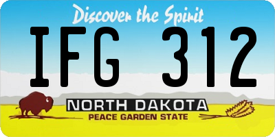 ND license plate IFG312