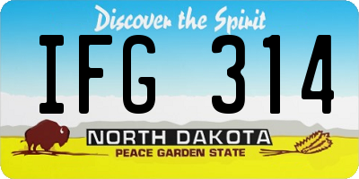 ND license plate IFG314