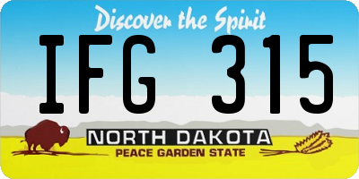 ND license plate IFG315