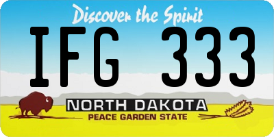 ND license plate IFG333