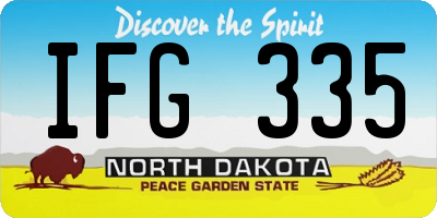 ND license plate IFG335