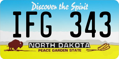 ND license plate IFG343