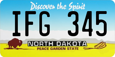 ND license plate IFG345