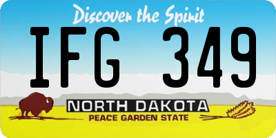ND license plate IFG349