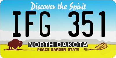 ND license plate IFG351