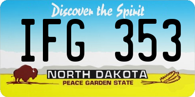 ND license plate IFG353